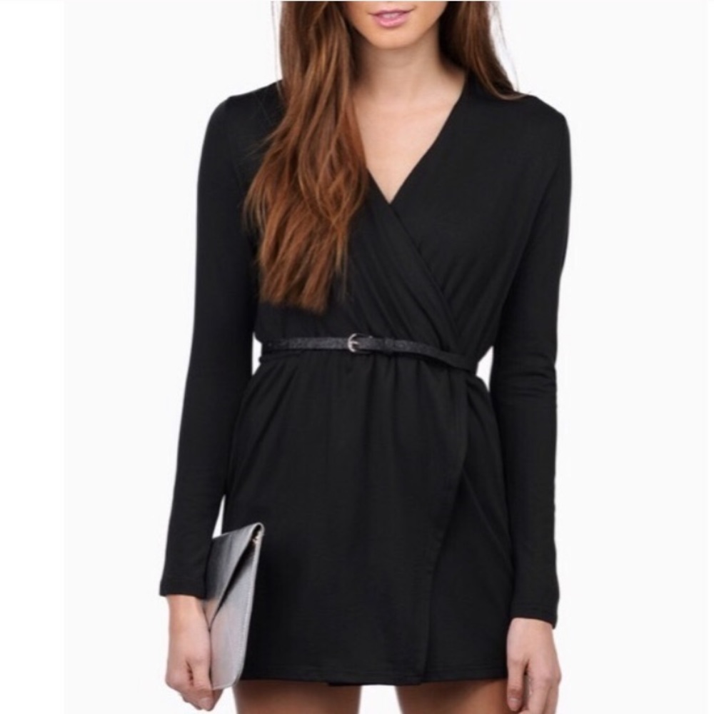 Tobi Black Wrap Dress